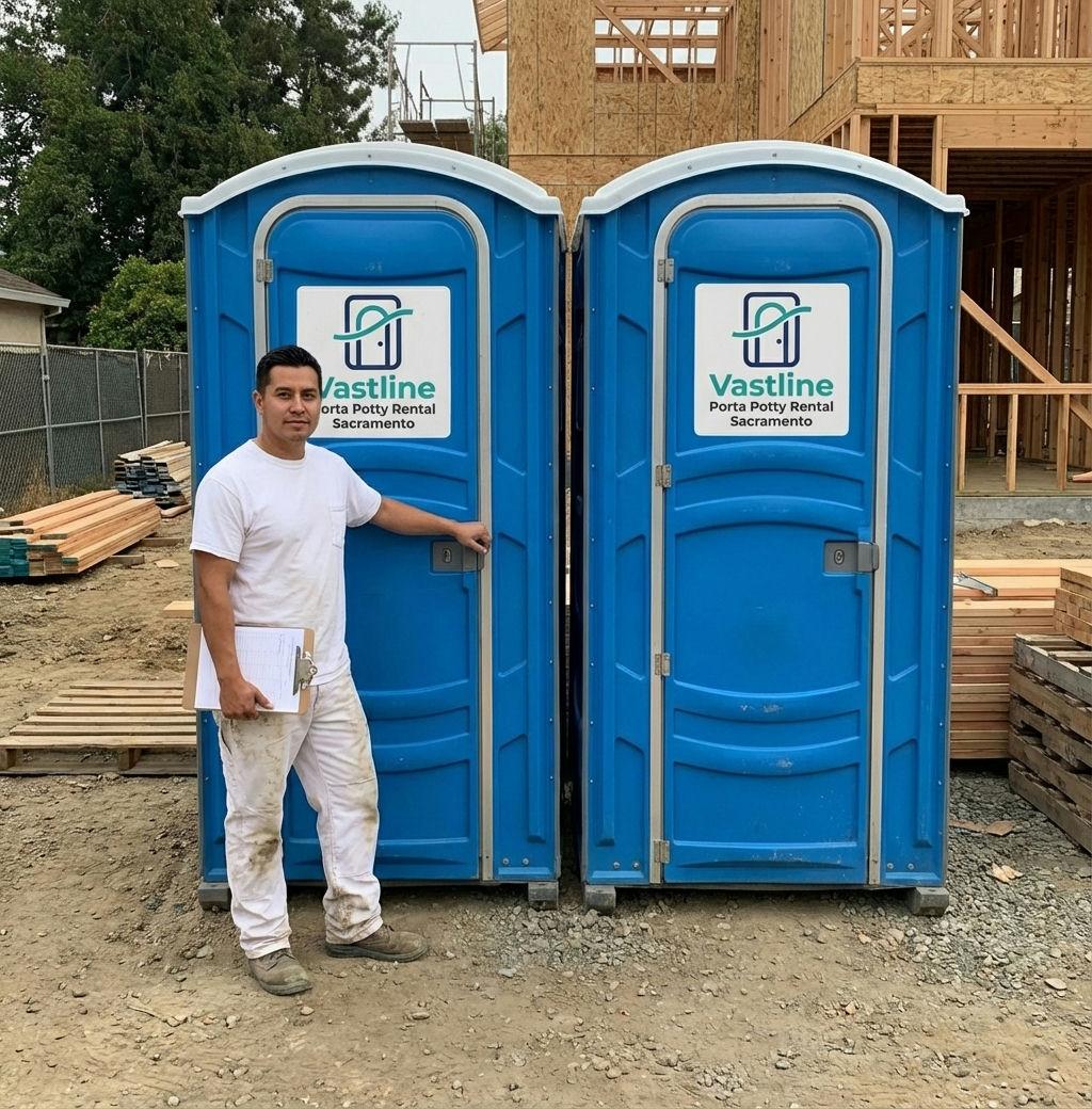 Construction site porta potty
